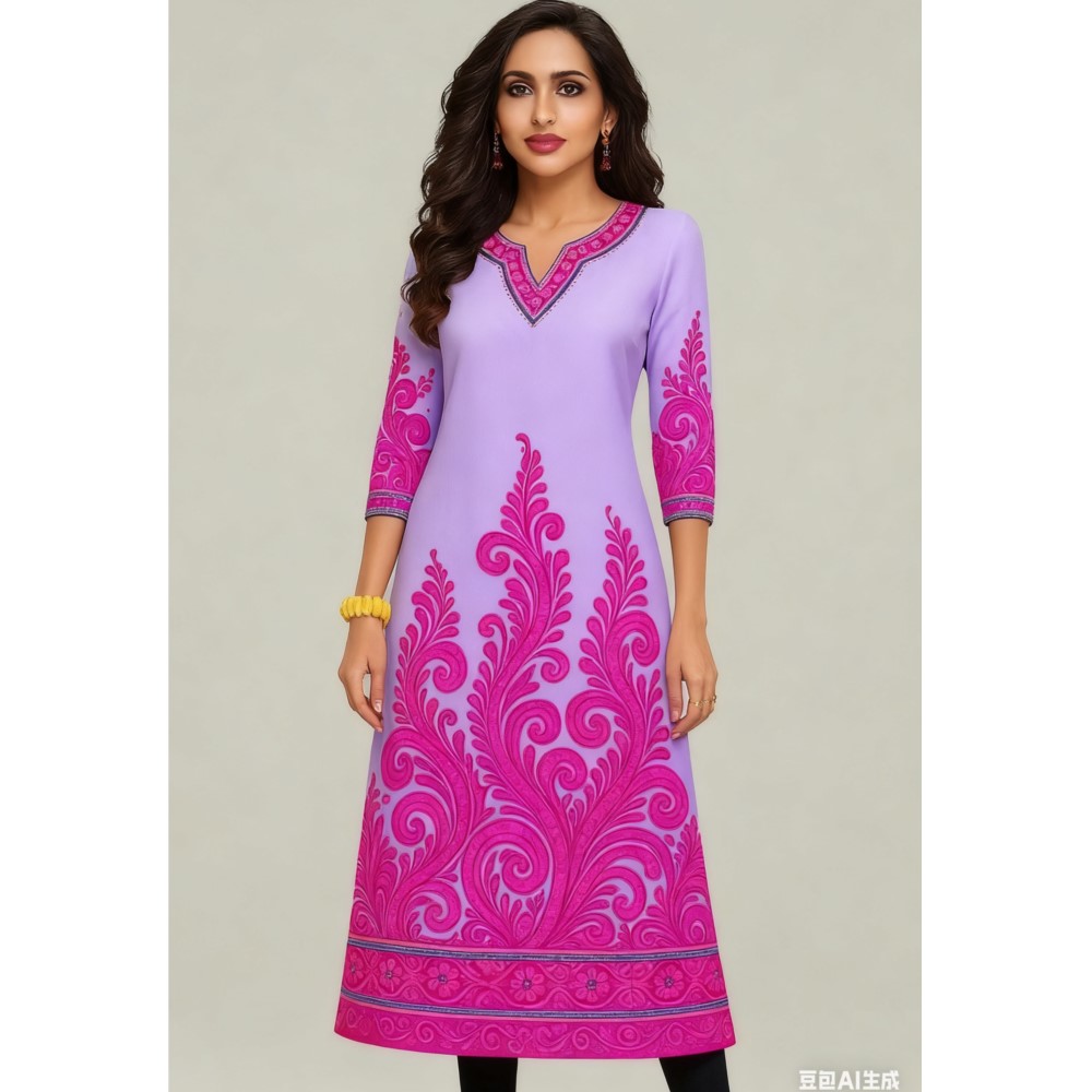 Musulman Kurt fleurs femmes mode confortable à manches longues droite décontracté ethnique robes Longos perroquet impression 3D nouvelle robe