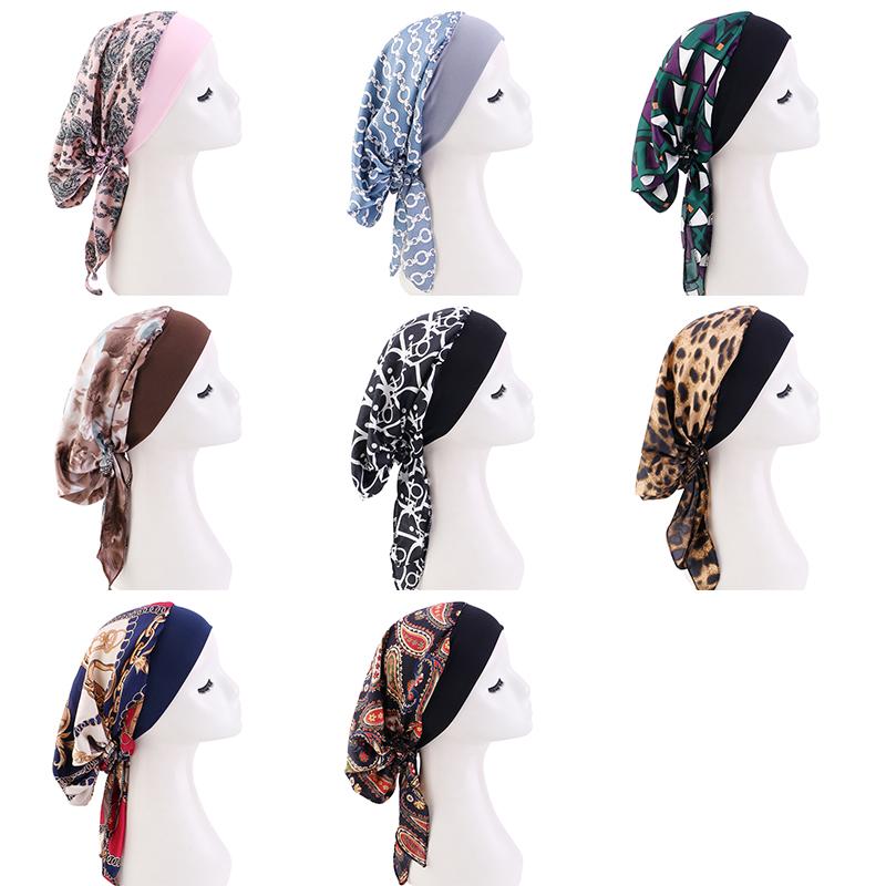 Nouveau bonnet de bandeau en ruban de soie simulé pour femmes, casquette de chimiothérapie, casquette de bandeau, casquette de soins capillaires