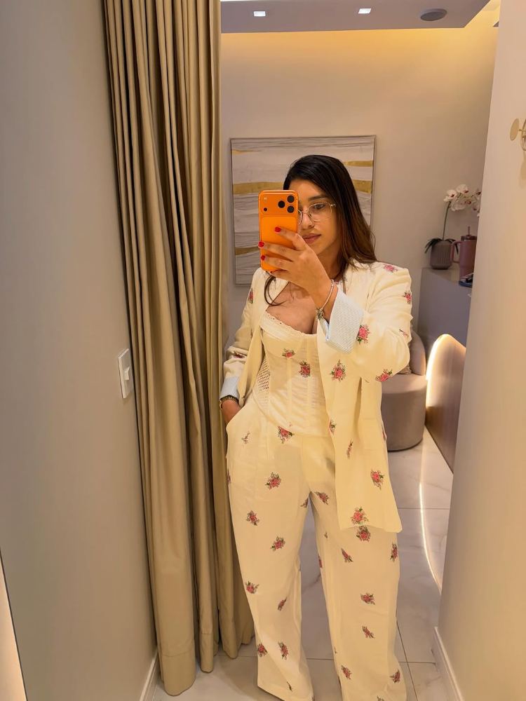 Ensemble décontracté imprimé 3 pièces pour femme : Gilet fleuri, manteau à revers et manches longues, pantalon ample – Collection Chic Été Automne 2026