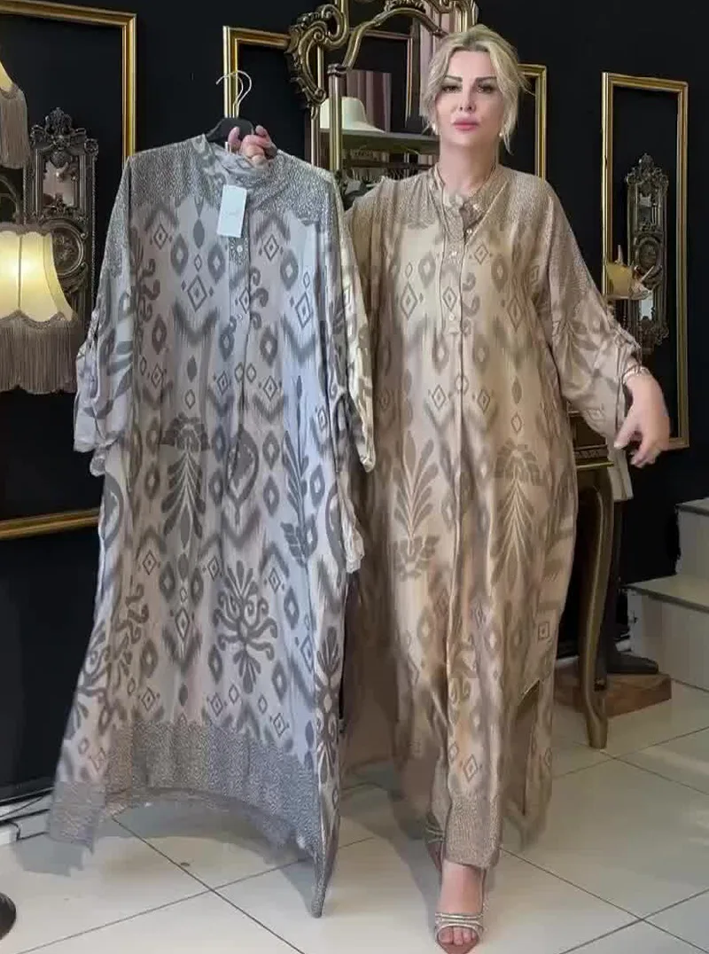 Ramadan Eid femmes musulmanes Robe imprimée Jalabiya arabe longue Robe Abaya dubaï saoudien robes maroc caftan Abayas robes modestes