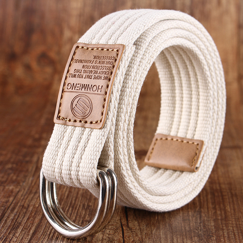 Nouvelle version coréenne pour hommes et femmes, 16 couleurs, boucle à double boucle, ceinture en toile, pantalons décontractés de 43 pouces, ceinture en toile pour pantalons pour jeunes