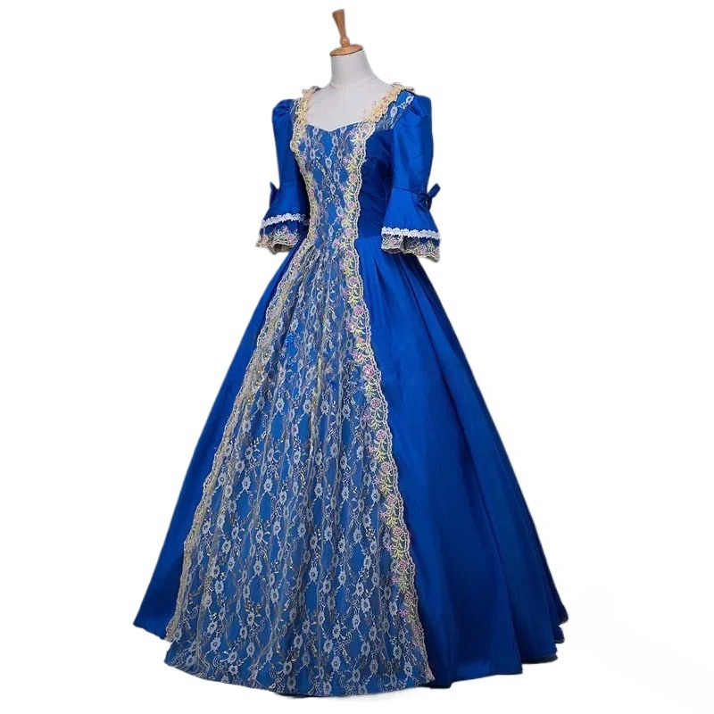 Kyomi Robe Renaissance médiévale dentelle victorienne demi manches princesse gothique Cosplay robes de bal de mariage de luxe Costume d'Halloween