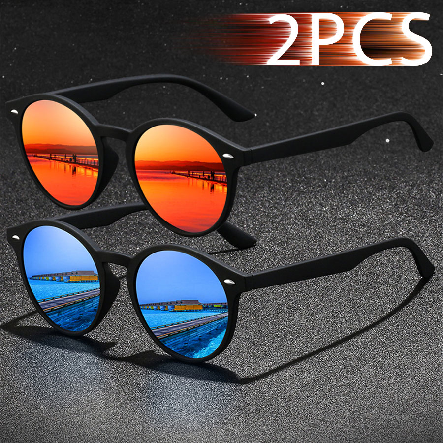 2-3 Pièces Lunettes de Soleil Ovales Vintage Tendance Homme Femme Pêche Conduite Marque de Luxe Designer Rétro