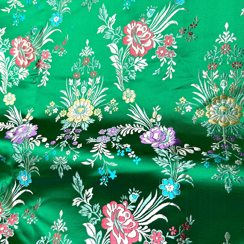 Tissu damassé en brocart Jacquard à fleurs, Satin de soie, bricolage pour Cheongsam Kimono, robe pour femmes, Costume de mariage, pyjama, matériaux de coussin