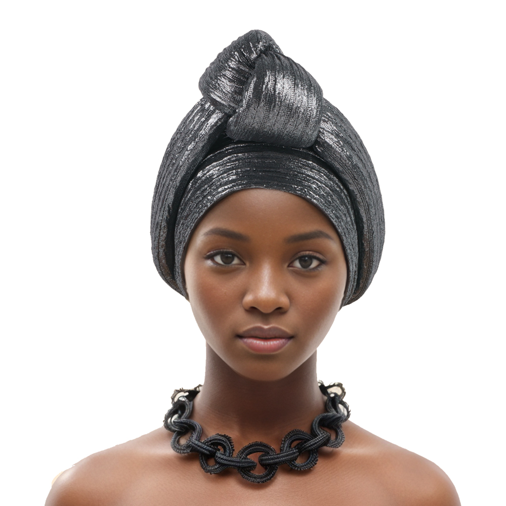 Brillant haut noué africain couvre-chef femmes Turban casquette traditionnelle africaine coiffure Auto Gele bandeau nigérian mariage Geles