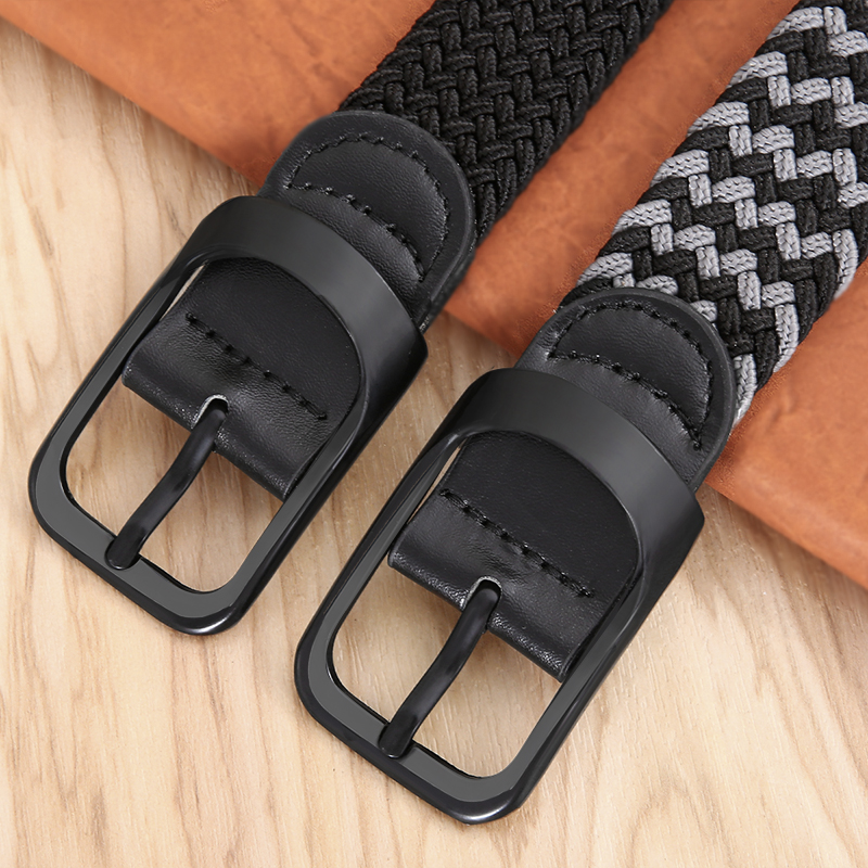 Ceinture élastique tissée sans trous pour hommes et femmes, ceintures en toile pour jeans, style coréen unisexe, ceinture polyvalente pour pantalons décontractés