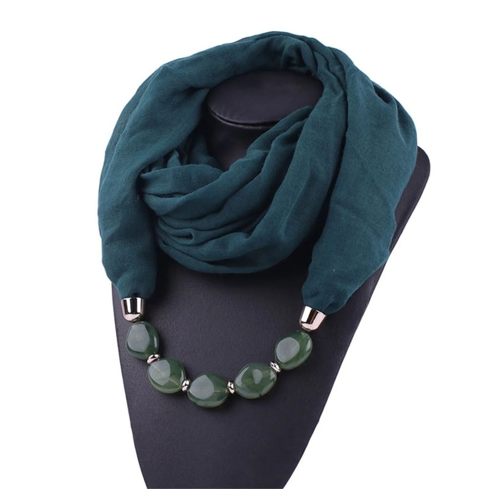 1 pièces nouveau ethnique femmes écharpe résine pendentif perlé écharpe coton lin foulards Costume perle décoration accessoires