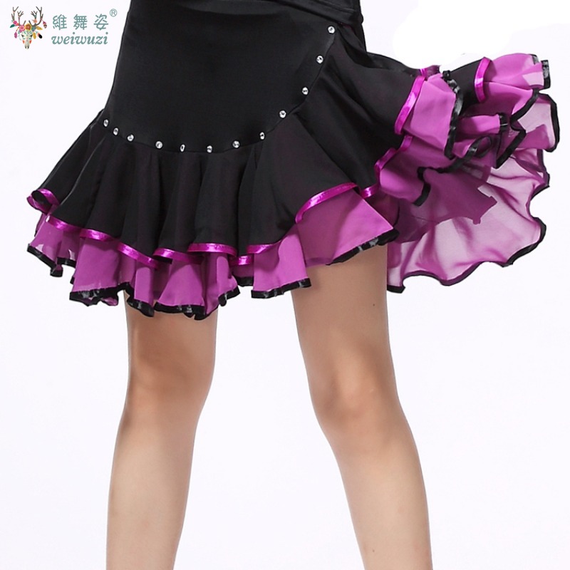Robe d'entraînement de compétition latine pour femmes, Tango Rumba ChaCha, vêtements de danse de salle de bal, Costume de danse carrée, jupe de danse Samba