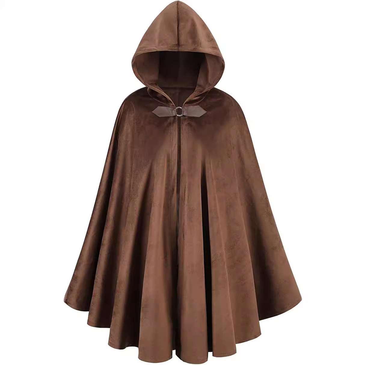 Cape à capuche en daim, Cape de chasseur médiéval, Halloween adulte, magicien guerrier, Robe de chevalier, vêtements de Cosplay, Costume de drame sur scène