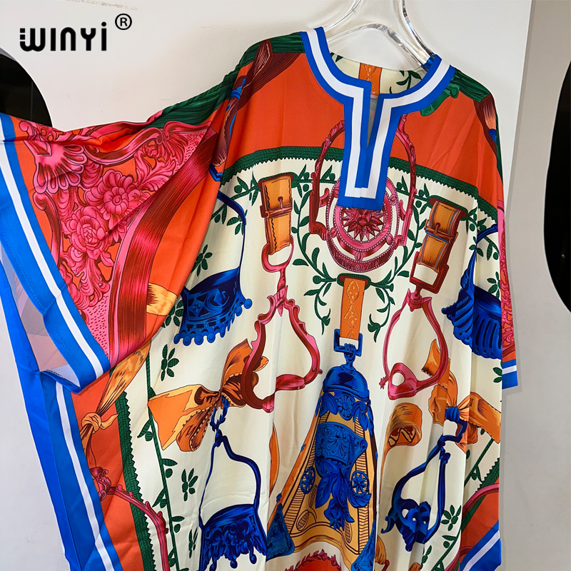 WINYI haute qualité robes musulmanes pour femme robe maxi imprimé fleuri caftan abaya dubaï luxe été bohème robe de soirée
