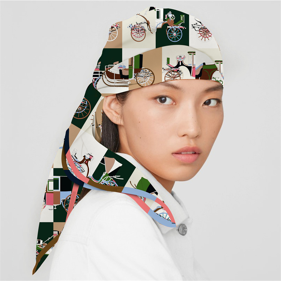 Injplanchers f-Foulards carrés College pour femmes, 90cm, écharpes de tête, foulards de plage, châle, bandana, hijabs