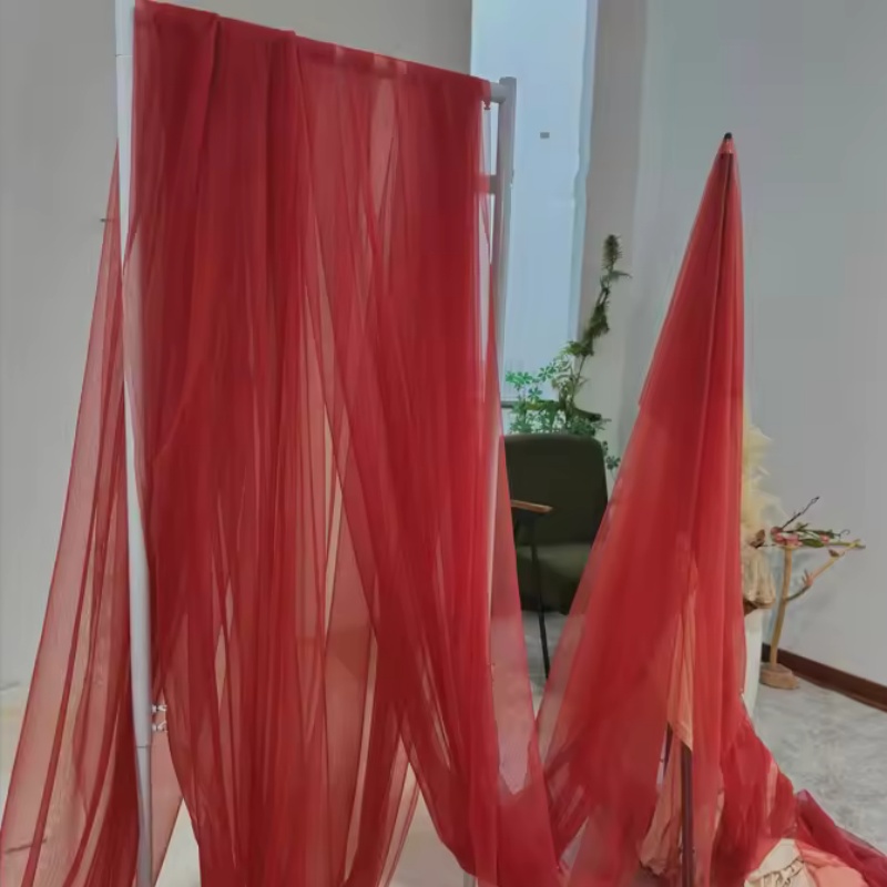 Tissu en Tulle doux bordeaux rouge rose pour robes de mariée, décoration de rideaux pour vêtements, disposition en maille, voile en filet, matériel de couture pour bricolage