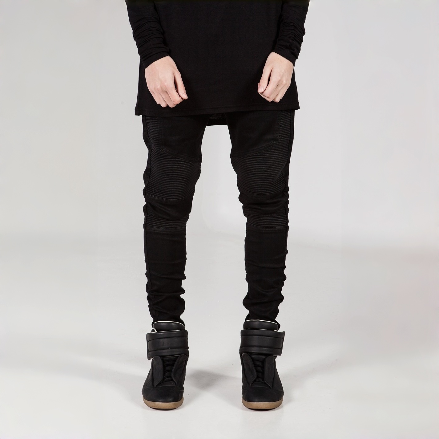 Jean Locomotive pour hommes, pantalon froissé, ajusté, petits pieds, Micro-élastique, offre spéciale
