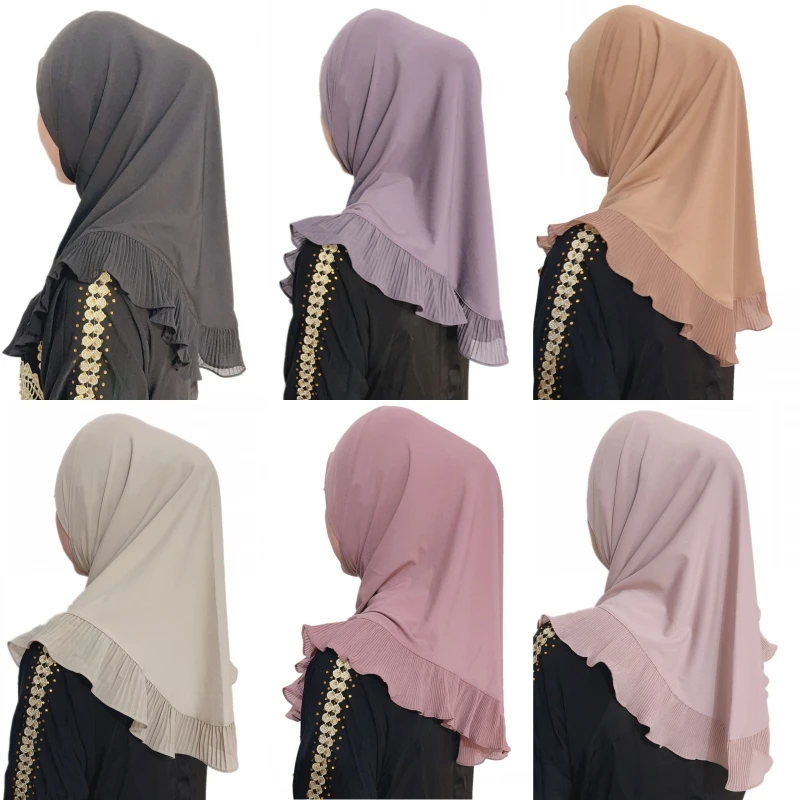 Hijab pour femmes musulmanes, châle instantané direct, turban, couleur unie, tiens imar, écharpe de prière islamique, Eid Ramadan