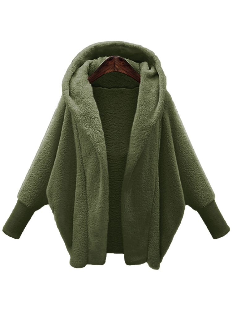 Veste cardigan monochrome à capuche Smile pour femme, manteau chaud pour femme, peluche décontractée, manches longues, mode automne et hiver, Y-2024