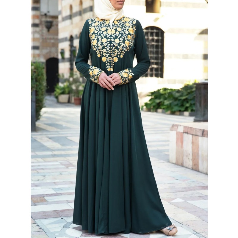 S-5XL dubaï caftan Robe Robe musulmane noir Abaya vêtements islamiques pour les femmes turc Abaya imprimé Robes longue Robe Elbise Abaya