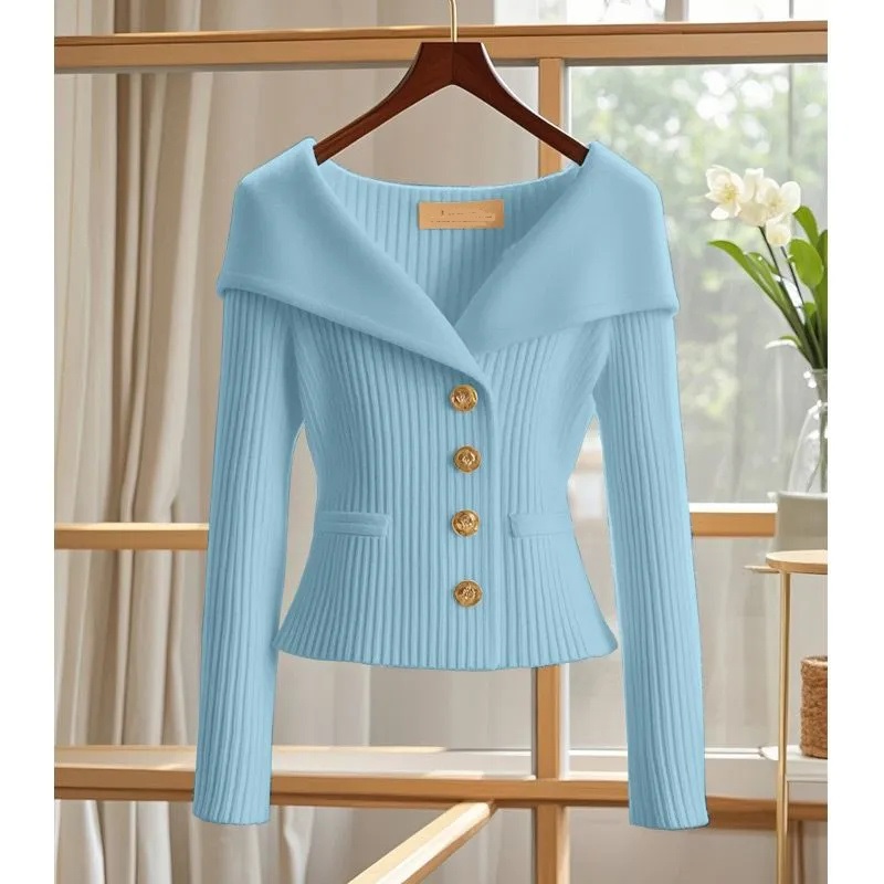 Automne hiver veste femmes tricoté pull Cardigan manteau 2025New solide à manches longues tricots chemises à fond femme décontracté hauts
