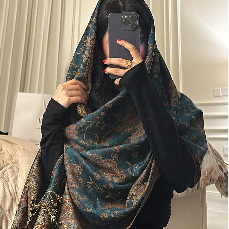 Automne hiver écharpe femmes Pashmina châles couverture en cachemire Paisley chaud épais grosses étoles dame élégant Poncho extérieur Bufanda