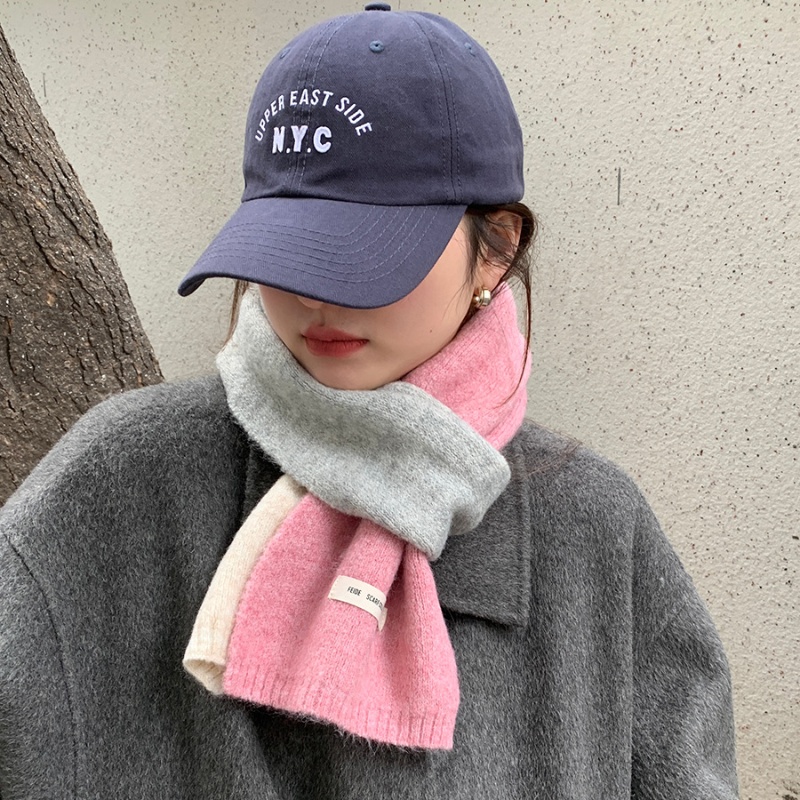Écharpe tricotée monochromatique pour femme, foulard Skinny Bufanda, foulard de la présidence, fil de laine élastique, cachemire chaud, optique, mode hivernale