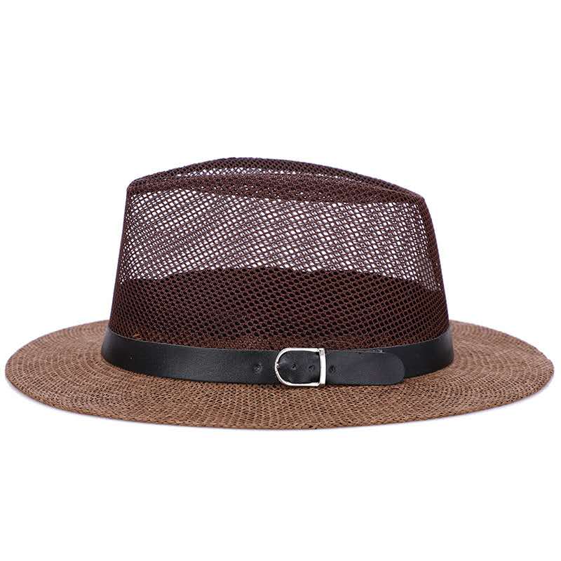 Chapeau britannique DN pour hommes, maille respirante, protection solaire extérieure, chapeau d'été, grand chapeau en lin
