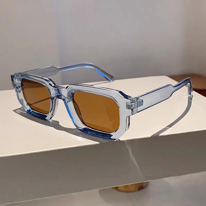 Lunettes de soleil rectangulaires pour hommes et femmes, lunettes de soleil tendance, design de marque de luxe, protection UV400, lunettes de soleil carrées pour femmes