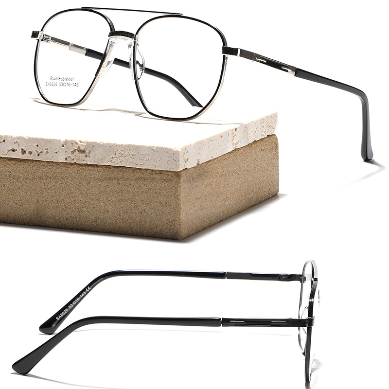 Lunettes à double faisceau pour femmes et hommes, lunettes de pilote, grand cadre, myopie, contrevenants optiques, polyvalent, mode