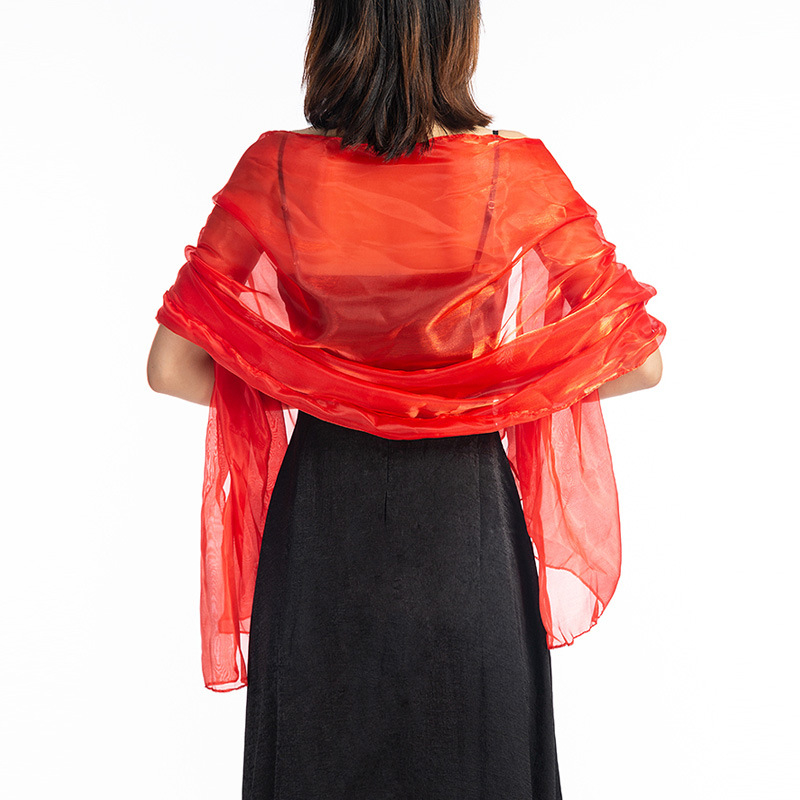 Longue écharpe transparente de couleur unie pour femme, châle d'ombre pour robe de soirée de mariage, demoiselle d'honneur, T58