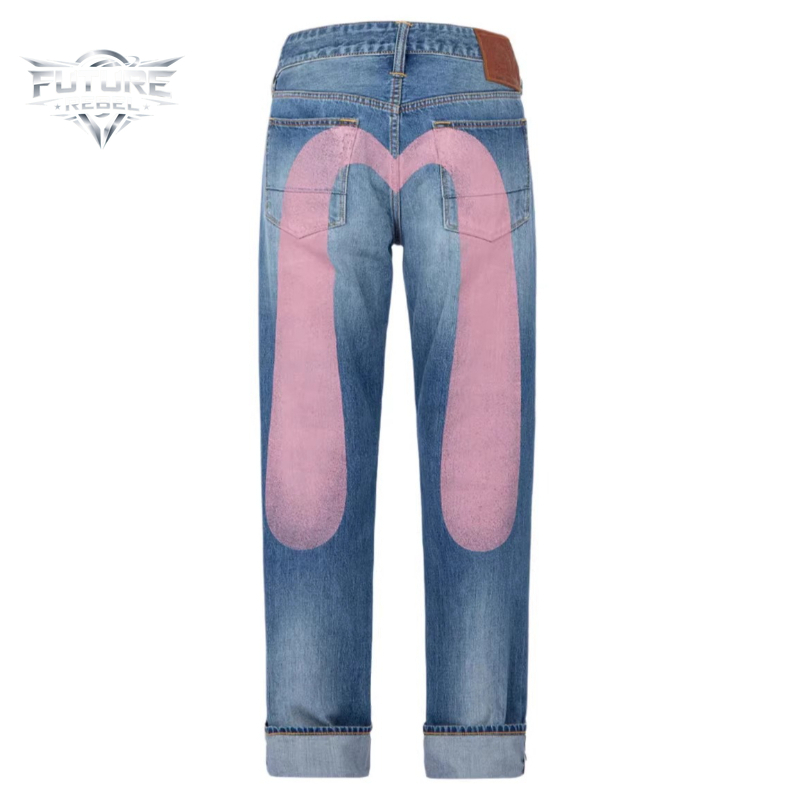 Jean imprimé pour homme, taille haute, coupe droite, en denim, style Harajuku, unisexe, coupe ample, fuselée, décontractée, streetwear, tendance mode, nouvelle arrivée