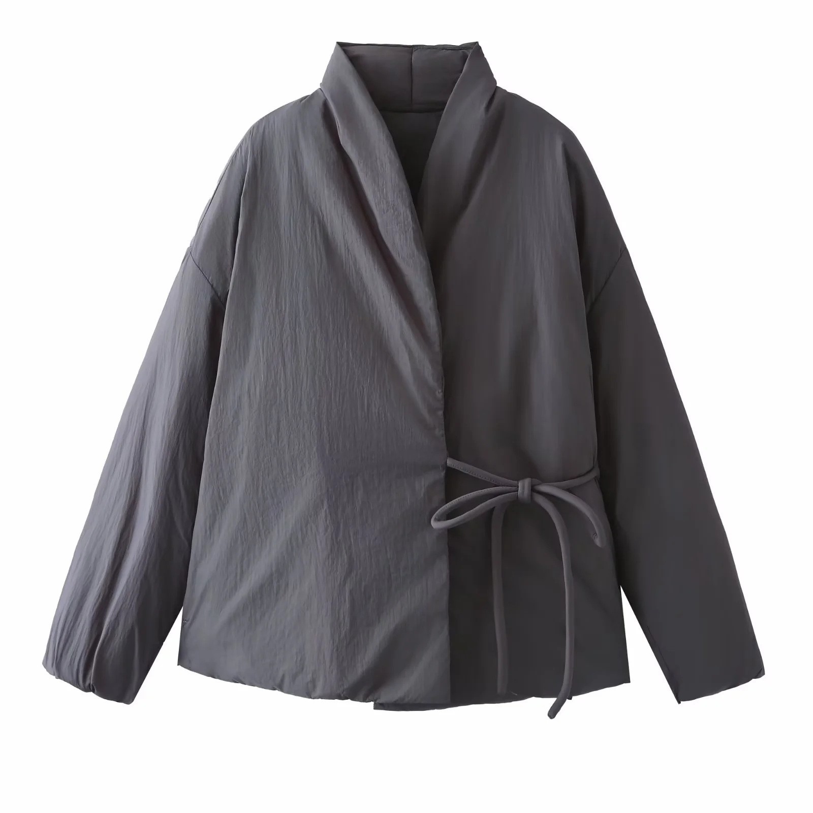 Veste en coton à double boutonnage style kimono pour femme, design de niche, à lacets, collection Printemps-Été 2026