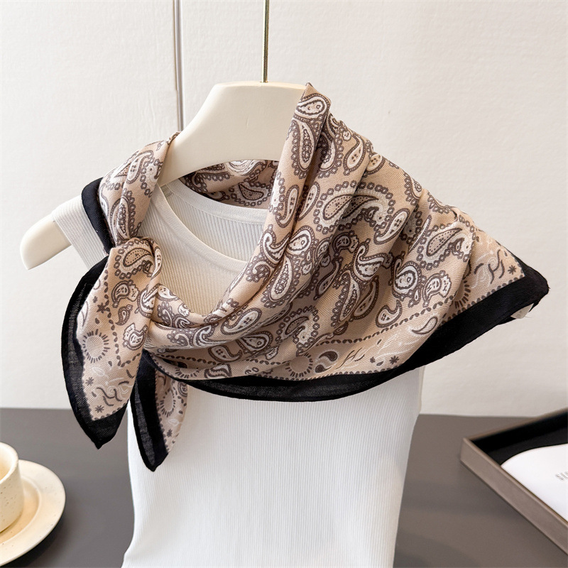 Foulard en coton et lin rouge pour femmes, petit carré, Protection du cou, à la mode, cadeau polyvalent pour maman, nouvelle collection 2026