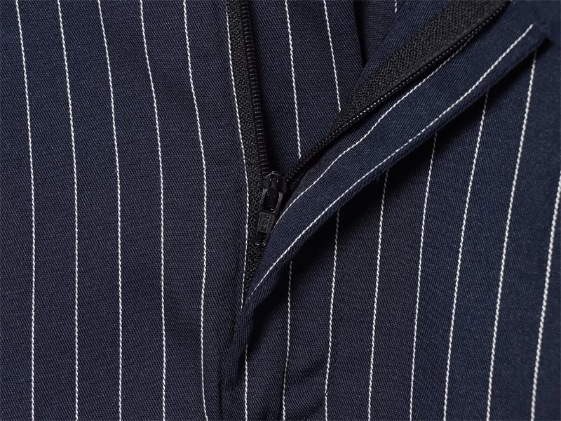 Jupe trapèze longue pour femme, nouvelle collection été 2026, bleu marine rayée, taille haute, fendue, élégante et stylée