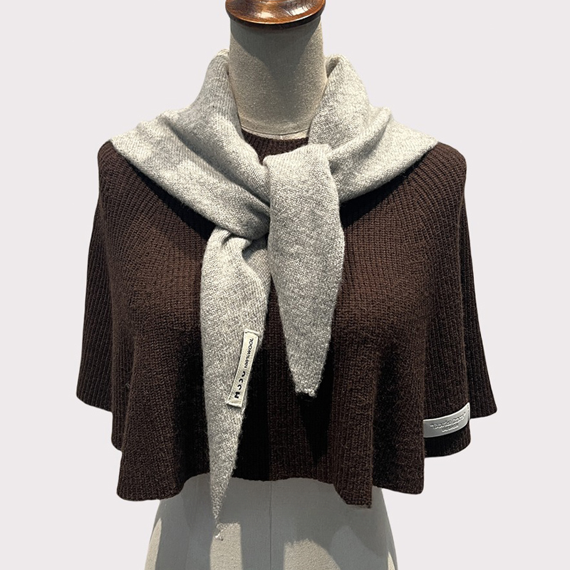 Écharpe triangulaire tricotée en laine de Niche de Style coréen britannique pour femmes foulard écharpe tricotée écharpe tricotée chaude multifonctionnelle