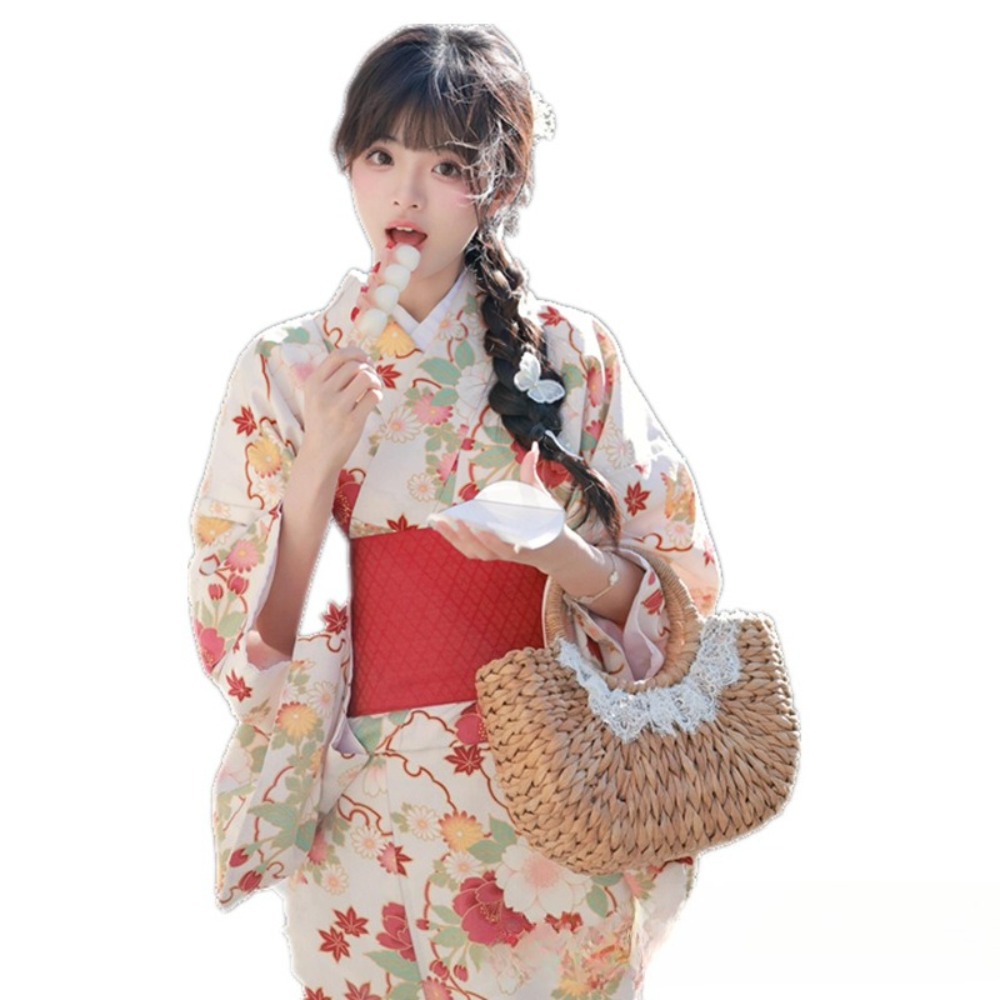 Kimono japonais fluide pour femme, Yukata élégant et ample, tenue de portrait pour les voyages en extérieur, séances photo en studio, thème cosplay