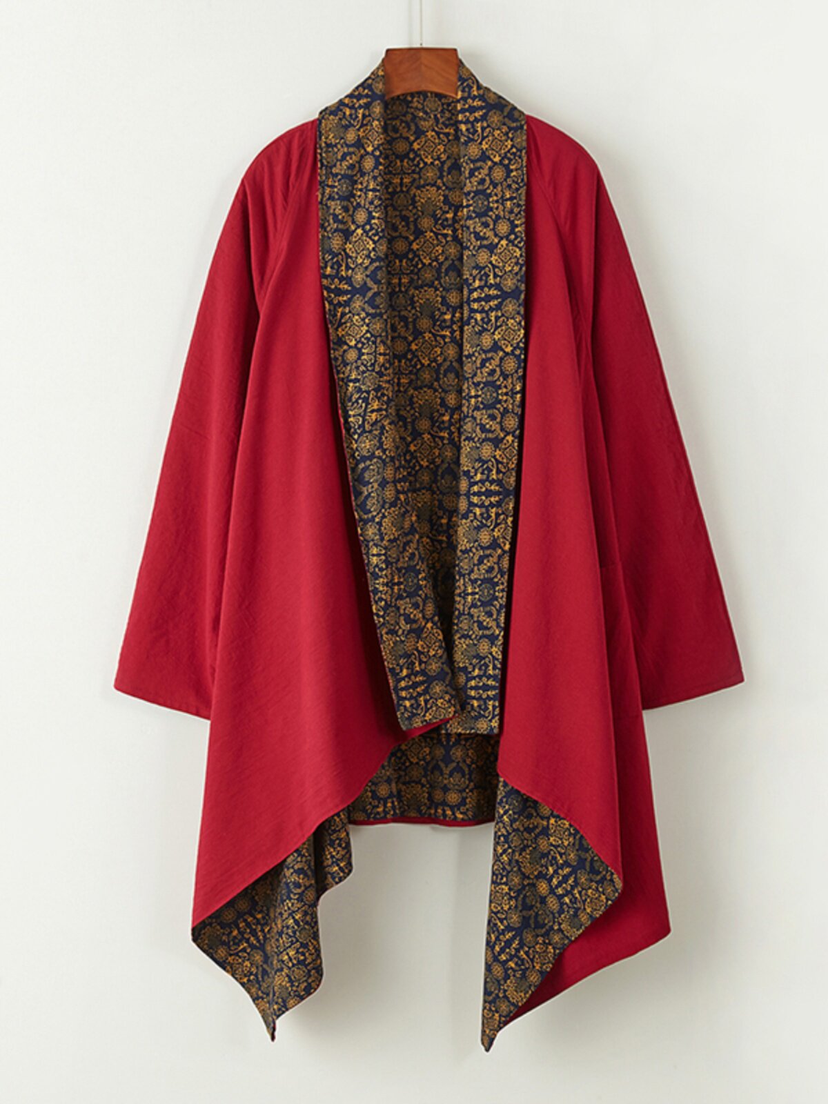 Kimono Cardigan pour Homme, Costume de Samouraï Japonais, Haori Yukata en Coton et Lin, Streetwear, Robe Ethnique Rétro, Veste Cape Double Face