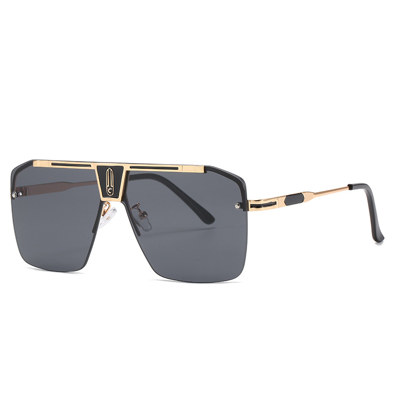 Lunettes de soleil carrées dégradées pour hommes et femmes, design de marque vintage tendance, surdimensionnées, sans monture, pour femmes, UV400, vintage