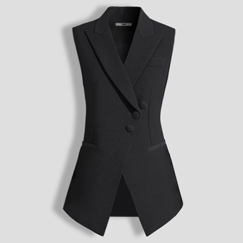 Costume gilet femme gilet veste 2025 printemps automne nouveaux hauts sans manches haut de gamme taille mince tempérament gilets femme pardessus