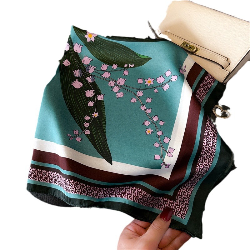 Foulard carré en soie pour femmes, 70x70cm, ruban en Satin doux, bandeau féminin, Foulard Hijab, accessoires de bandeau