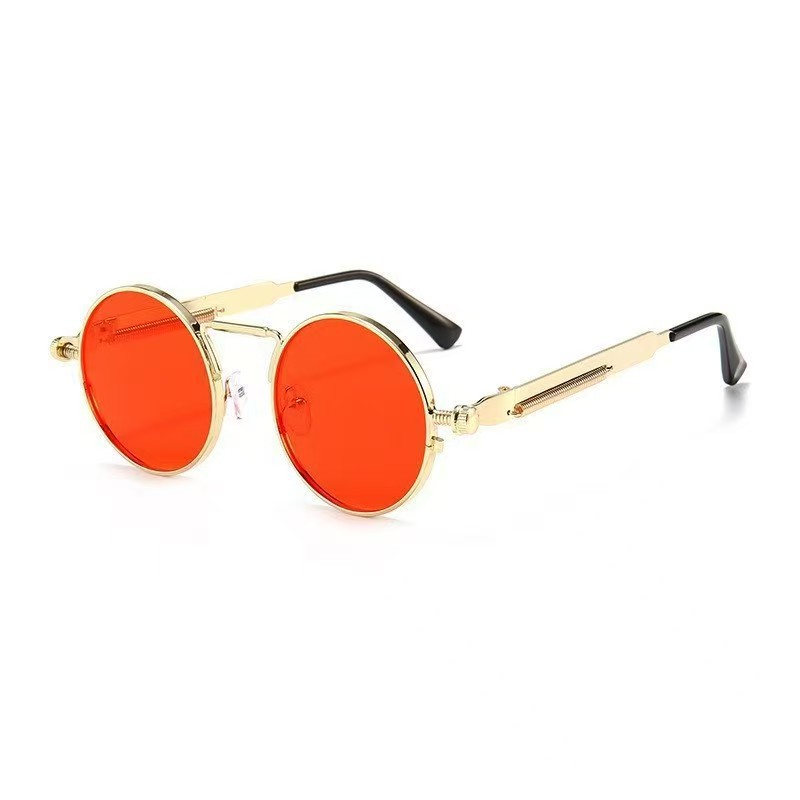 Lunettes de soleil rondes vintage à monture métallique pour femmes et hommes, style punk, lunettes de soleil circulaires, lunettes pour hommes et femmes