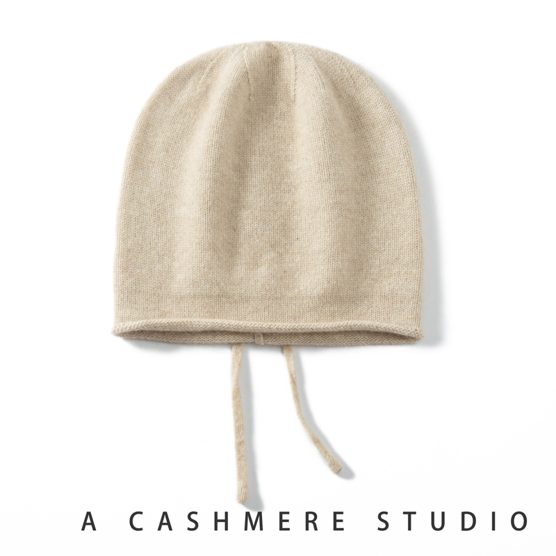 MERRILAMB-Chapeau en cachemire pour femme, casquette d'extérieur, Skullies, bonnets, Wstring, proximité, doux, chaud, femme, haute qualité, hiver, 100