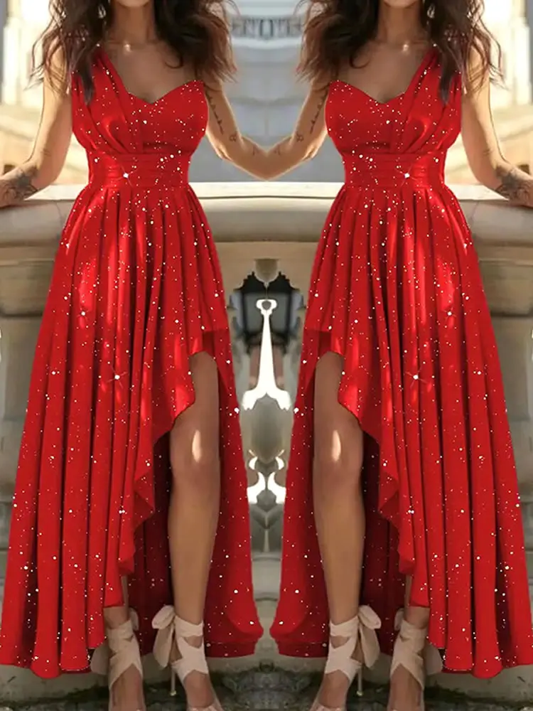 Robe de Soirée Sexy et Élégante Rouge pour Femme, Tenue de Cocktail Chic, Gala, Remise de Diplôme, Luxe, VincFormelle, Demoiselle d'Honneur