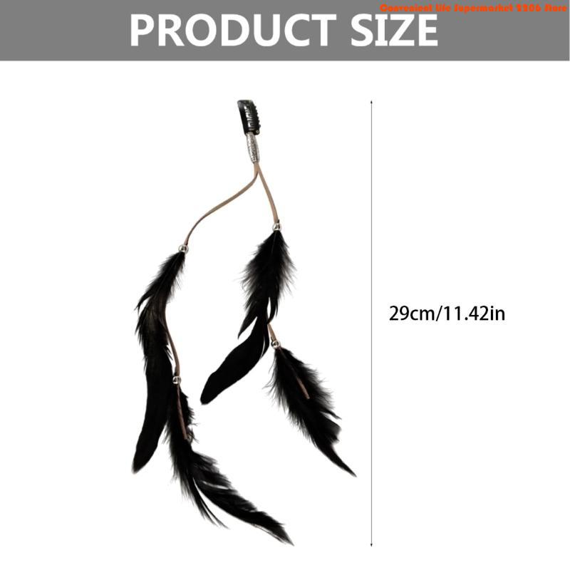 E06E élégant plume glands accessoire cheveux postiches fête pour les tenues à mode