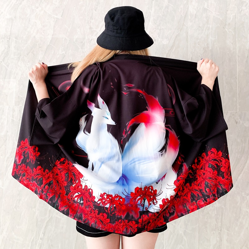Kimono japonais Haori pour femmes, Cardigan, Streetwear japonais, chemise, Style japonais, Sexy, plage d'été, Obi