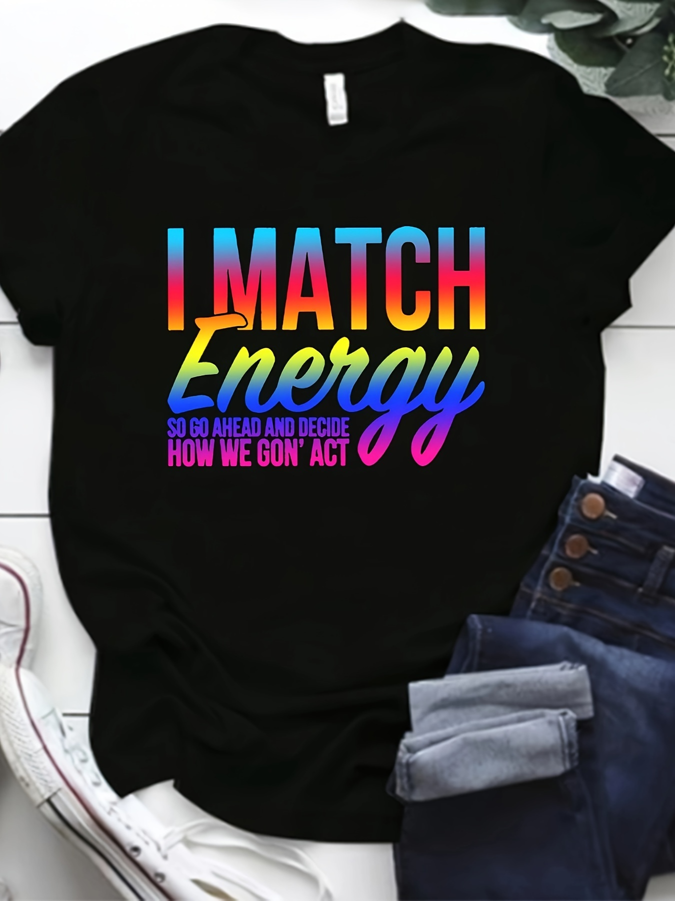 T-Shirt à Manches Courtes et Col Ras du Cou pour Femme, Vêtement Décontracté avec Lettres Imprimées, Grande Taille