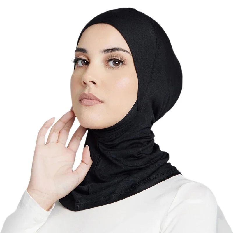 Hijabs musulmans à couverture intégrale pour femme, sous-bonnet en coton modal extensible, bonnet élastique uni, sous-voile, bandeau intérieur, turban Mujer