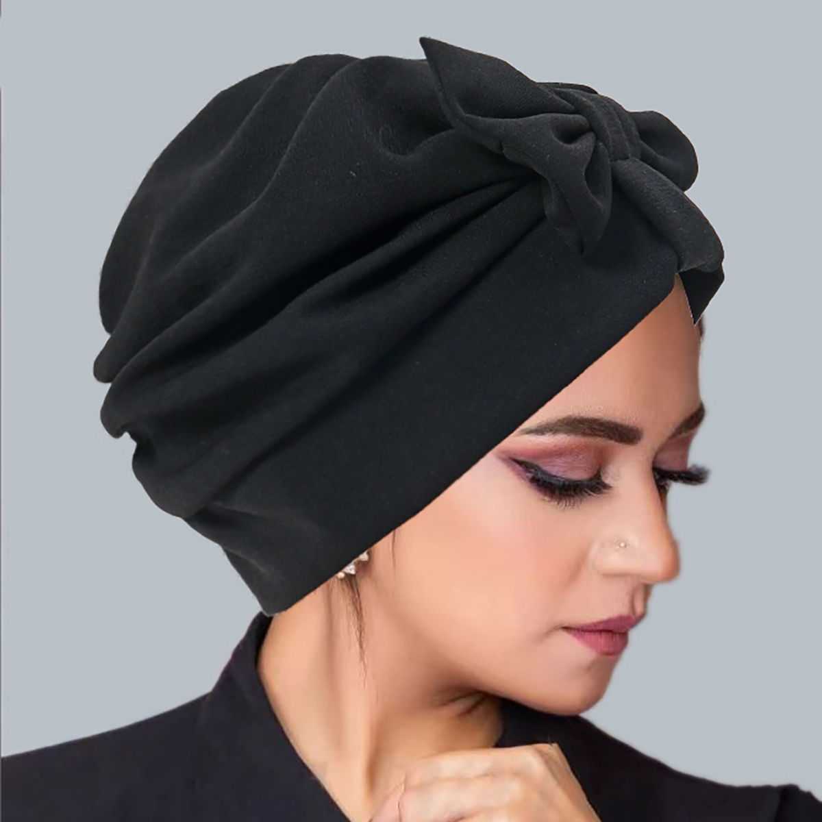 Nouveau nœud femmes Hijab couleur unie musulman dames Turban Bonnet doux élastique tête enveloppement foulard chapeaux indiens