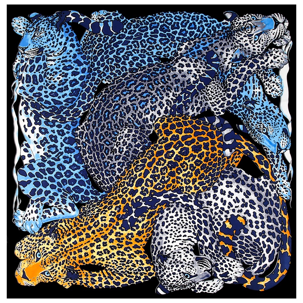 Foulard en soie 130 cm pour femme, grands châles, imprimé léopard, étoles, bandana carré, foulard de luxe, hijab, foulards féminins