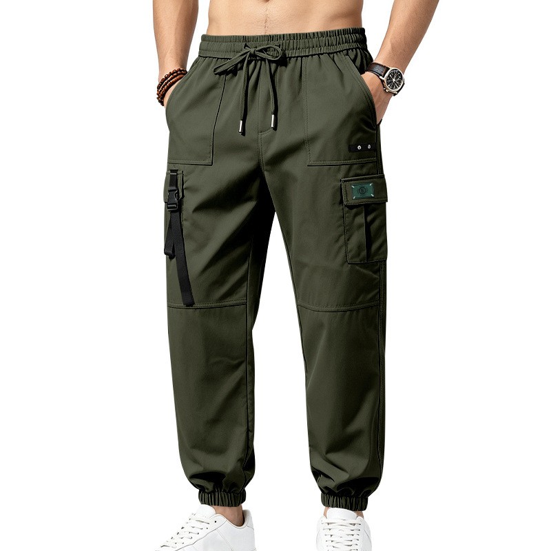 Nouveau pantalon de travail pour homme, style streetwear, avec taille élastique, plusieurs poches, coupe décontractée et tendance