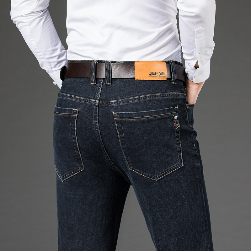 Grande taille 42 44 46 hommes mode jean décontracté classique affaires droite élasticité Denim pantalon printemps automne pantalon mâle marque
