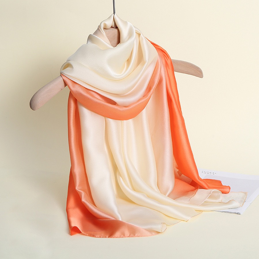 180*90 cm femmes en mousseline de soie écharpe dégradé couleur Protection printemps été multicolore imprimé châle Poncho plage luxe dames rétro