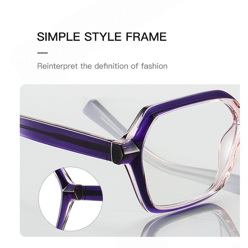 CLLOIO dames tendance Style de rue lunettes polygonales changement progressif cadres bleu lumière filtre lunettes de lecture personnalisable myopie